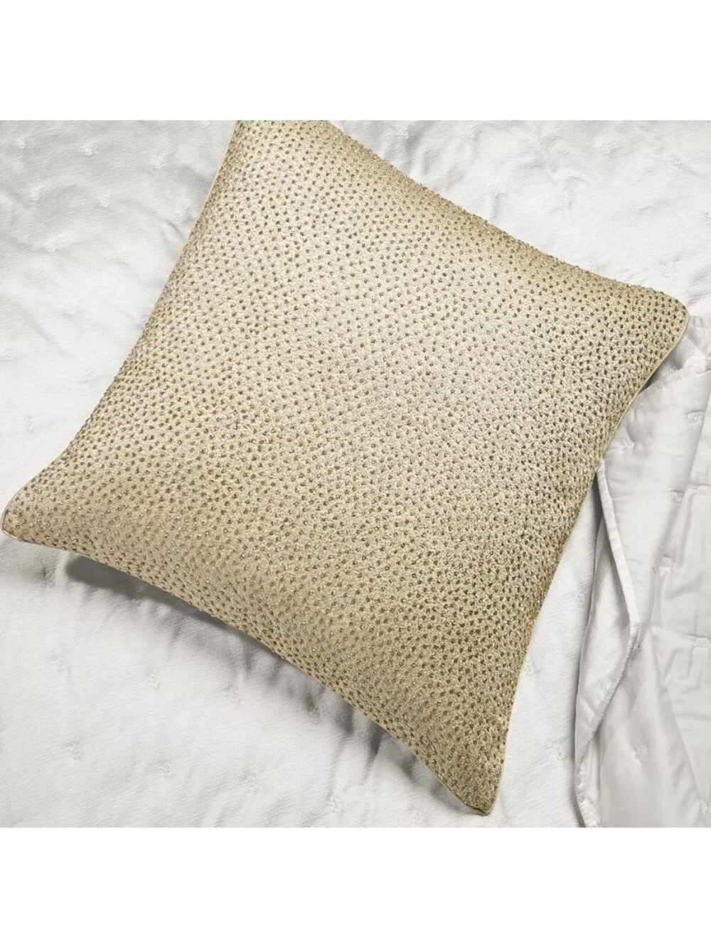 NWT Hudson Park Collection Foglia Pillow Sham Gold Size Euro